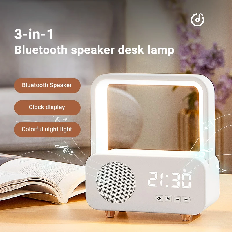 

Portable Alarm Clock Bluetooth Speaker Retro Music Player Sound Stereo Portable Alarm Clock Speakers Travel Music Player