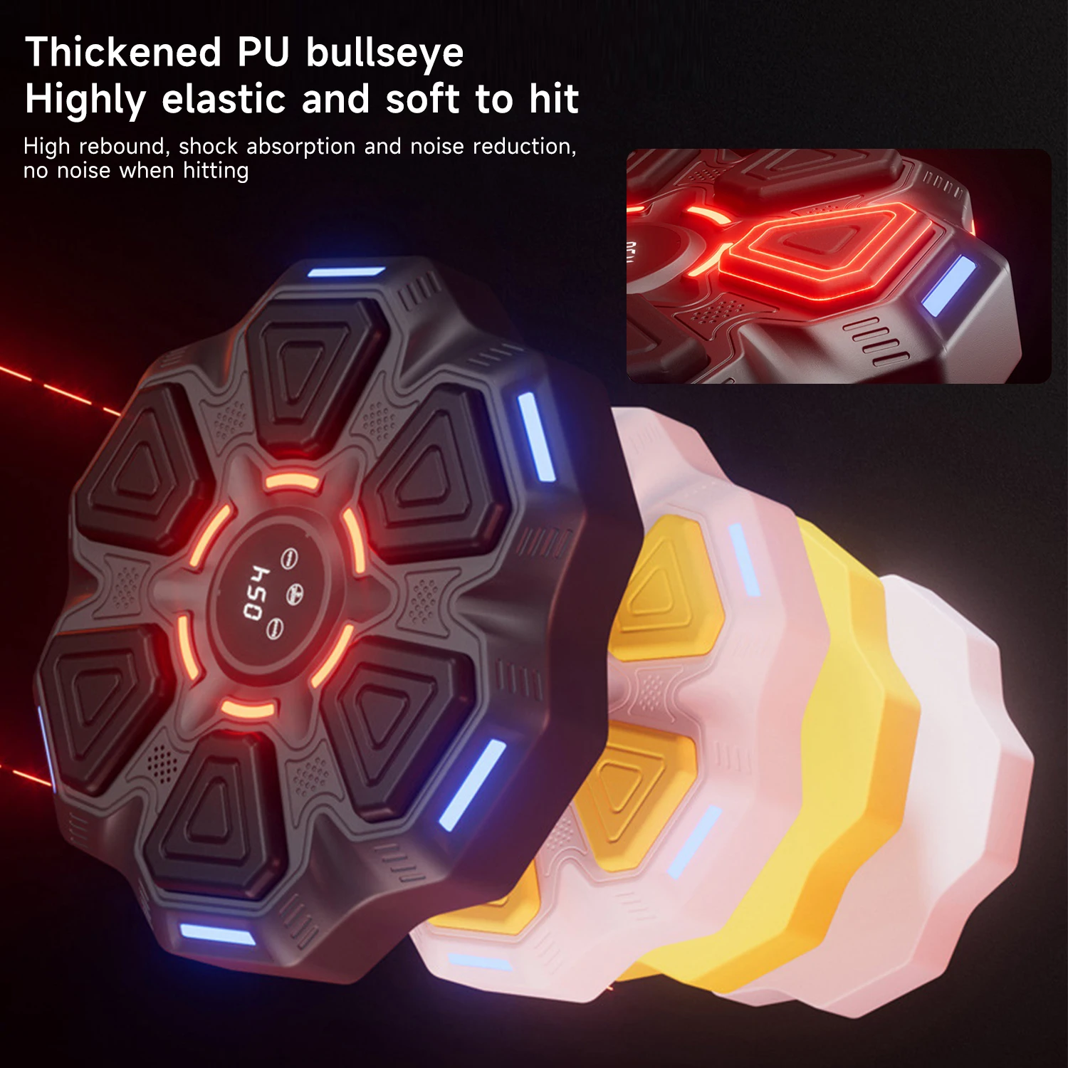 Boxing Machine 6 Targets with Fingerless Gloves Smart Music Childs Adults Fitness Train Exercise Response Boxing Wall Target