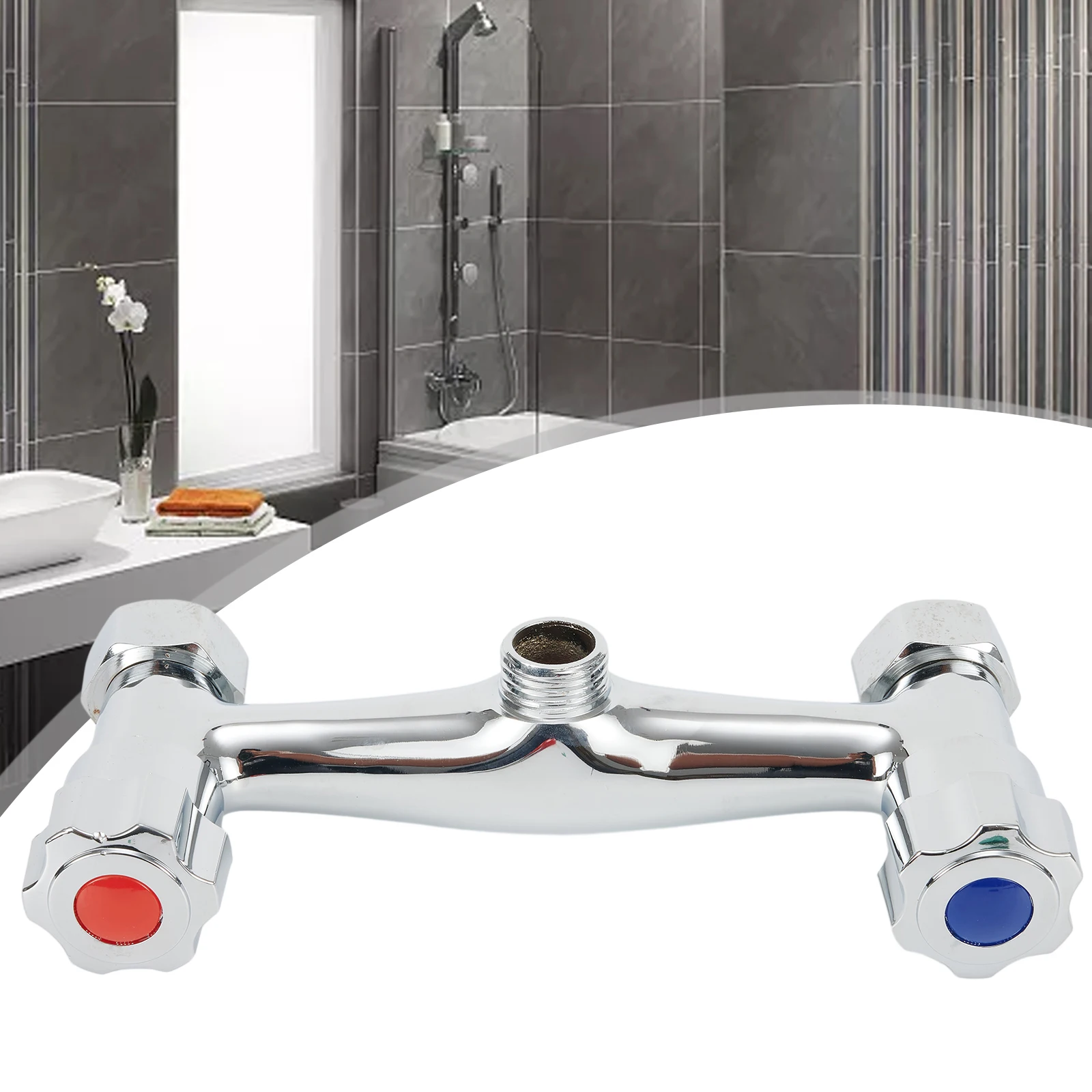 

Bathroom Shower Mixer Taps Bar Brass Valve Twin Outlet Chrome Copper Chrome Finish Mixer Valve Kitchen Bath Supplies