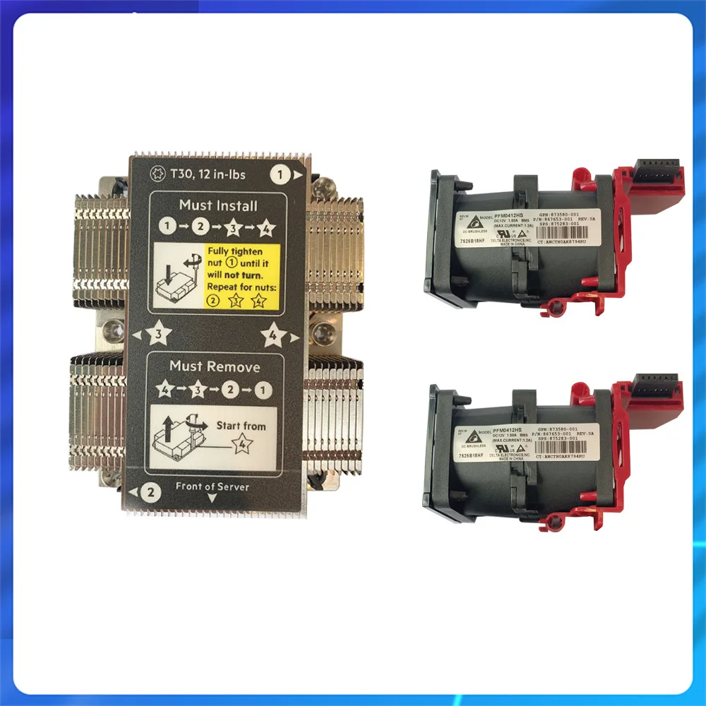Nuovo Per Hp Proliant Dl360 Dl360P G10 Gen10 Server Dissipatore Di Calore Kit 873588-001 872452-001 E 2 Ventola 873580-001 875283-001 Ventola Di Raffr