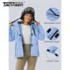 TACVASEN Women Winter Fashion Ski Snowboard Jacket Thermal Fleece Waterproof Fish Casual Work Rain Jacket Coat Windbreaker Parka 4