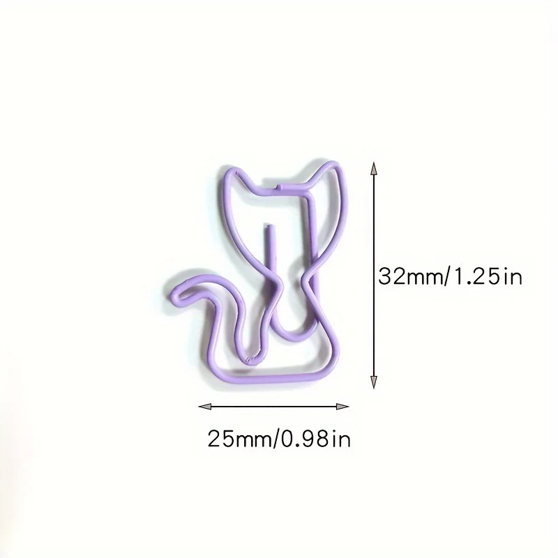 7 Colors Cat Styling Paper Clips 20 Pack-Fun Metal for School and Home office supplies Paper Clips