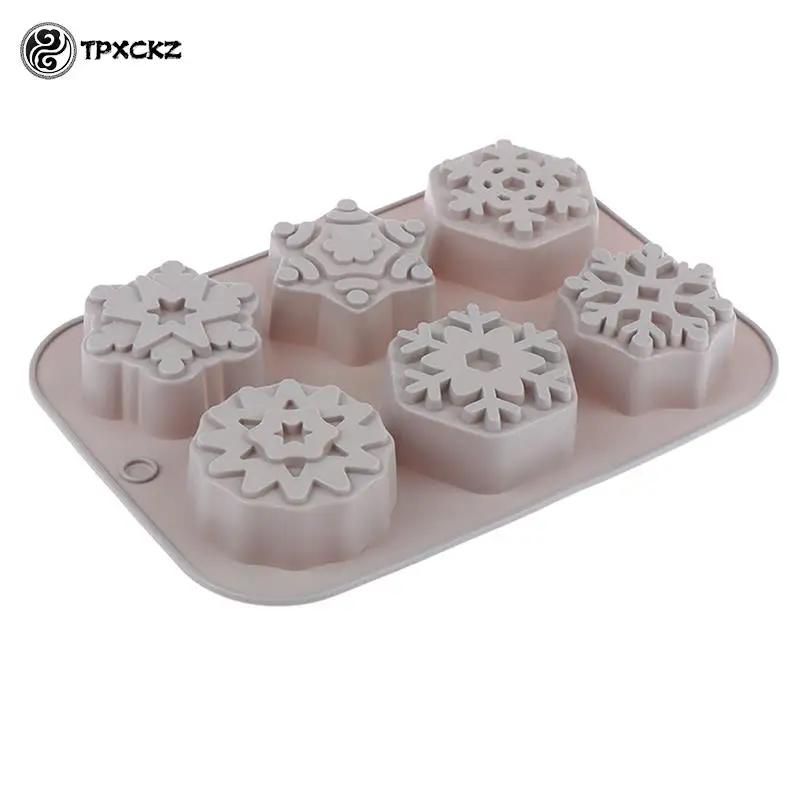Snowflake Shape Soap Silicone Mold Christmas Aroma Gypsum Plaster Crafts Mould Snow Silicone Soap Candle Molds
