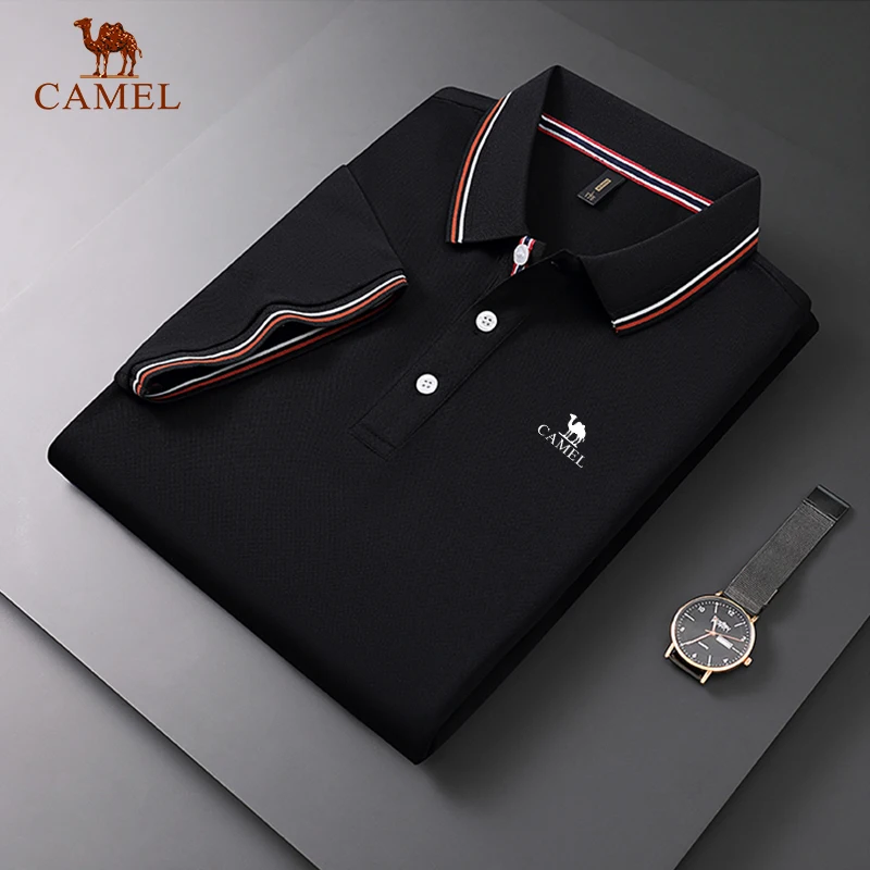 Embroidery CAMEL Polo New Summer Polo Shirt Men High Quality Men's Short Sleeve Top Business Casual Polo-shirt for Men