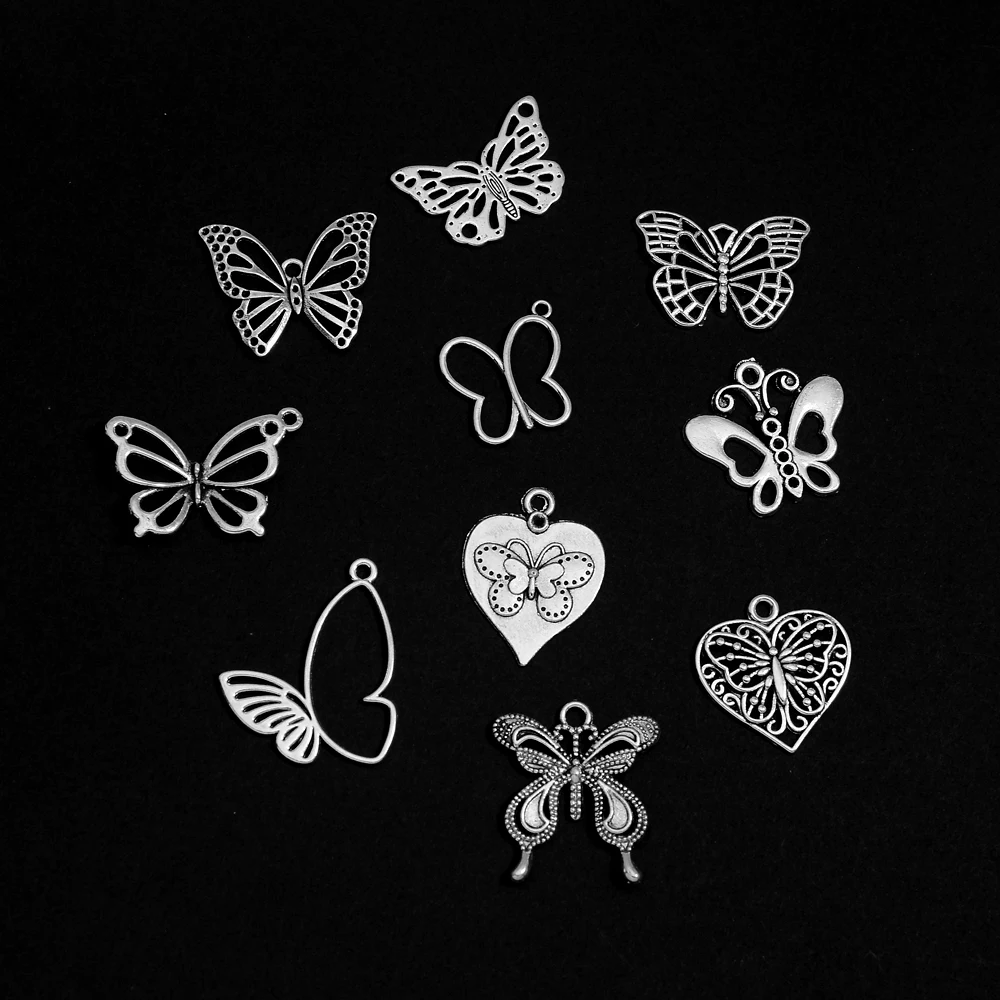 20pcs 27 Style Butterfly Bird Owl Bee Dragonfly Charms Pendant For DIY Earring Necklace Jewelry Making Findings Accessories