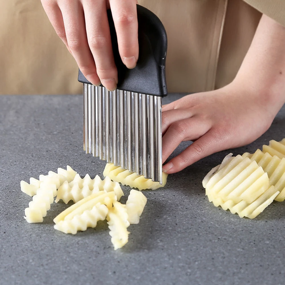 Potato Cutter Chips French Fry Maker Peeler Cut Dough Fruit Vegetable Kitchen Accessories Tool Knife Chopper Crinkle Wavy Slicer fruit slicer vegetable slicer crinkle cutter vegetable cutter potato slicer apple slicer apple cutter potato chip maker potato cutter food slicer