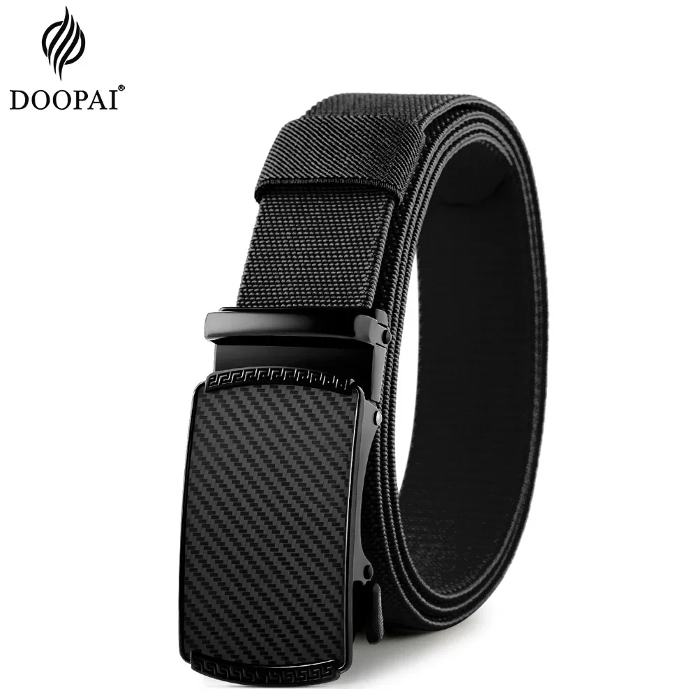 Men's Durable Elastic Tactical Belt with Alloy Automatic Buckle for Outdoor and Casual Wear