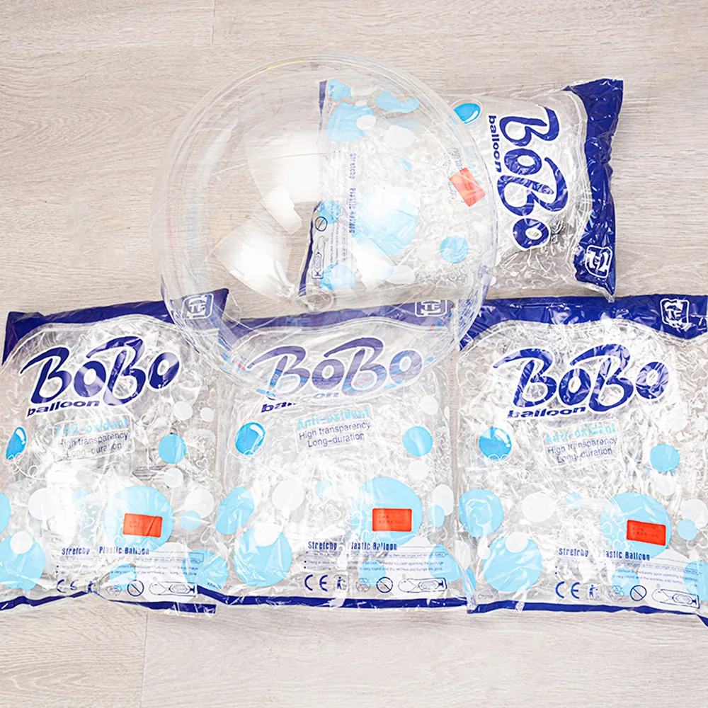 

50Pcs 20inch Wedding Birthday Party Supplies Wide Neck Bobo Balloon Pre Stretched Transparent Clear Bubble Ball Big Stuffing