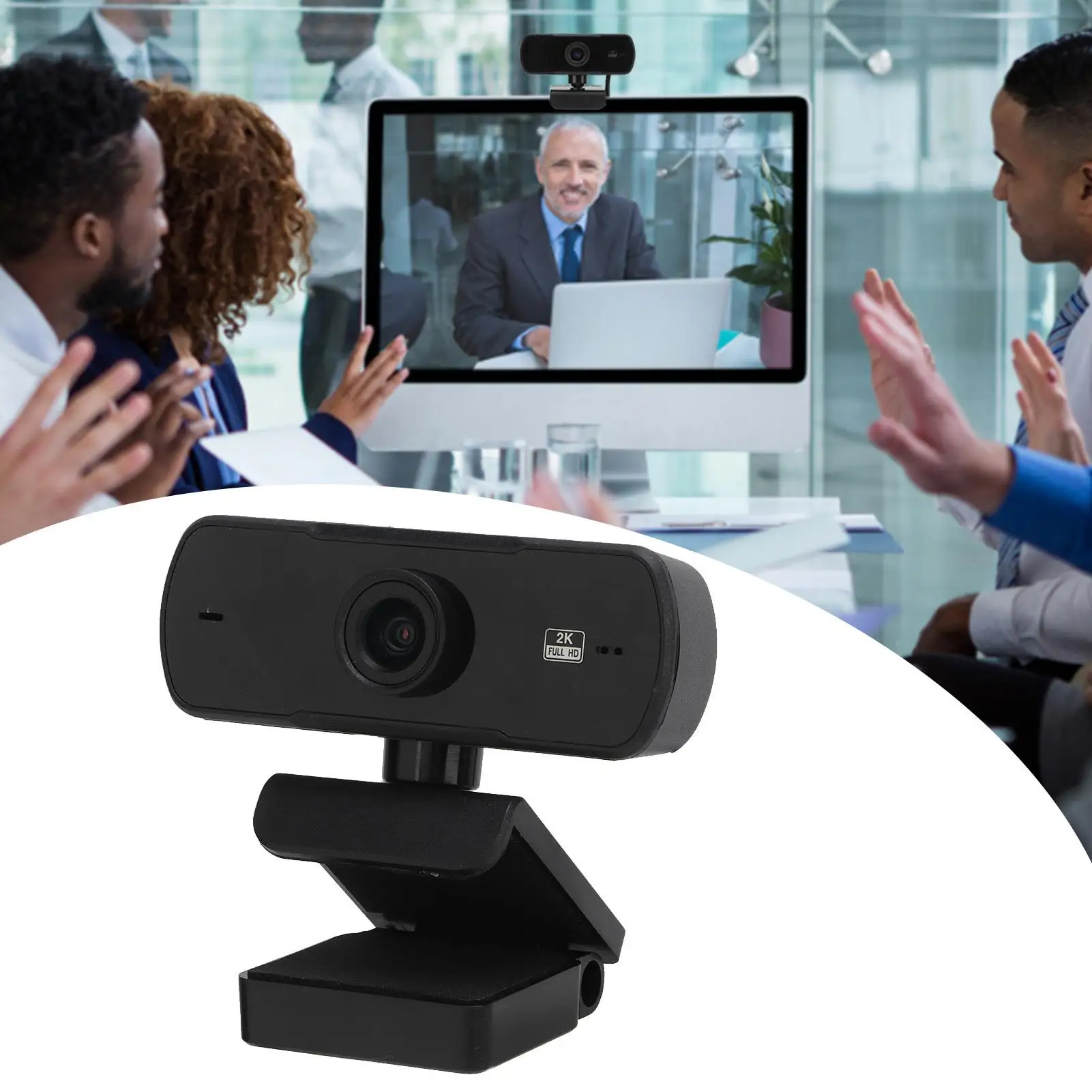 PC Webcam with Noise-Cancelling Mic & USB2.0 for Laptops & Desktops &ndash; High-Quality Video Streaming