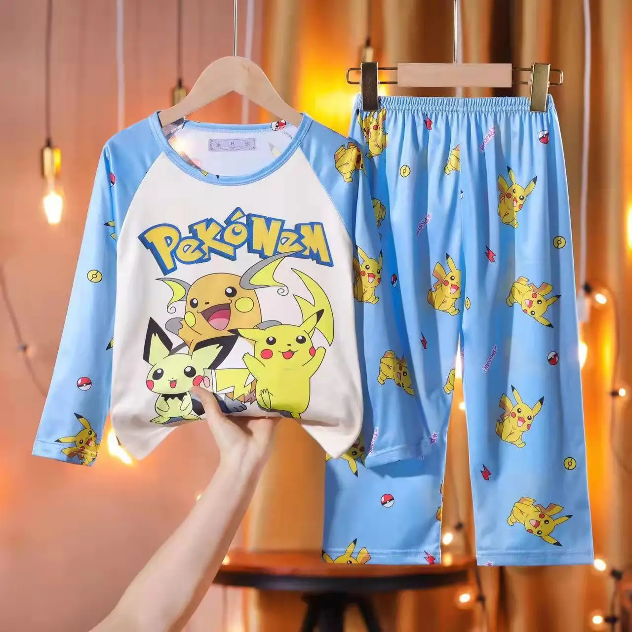 samenkomen Egypte haakje Pokemon Pajmas Anime Pikachu Autumn Cotton Children Pyjamas for Boys and  Girls Sets Kids Home Wear Travel Casual Sleepwear Suit| | - AliExpress