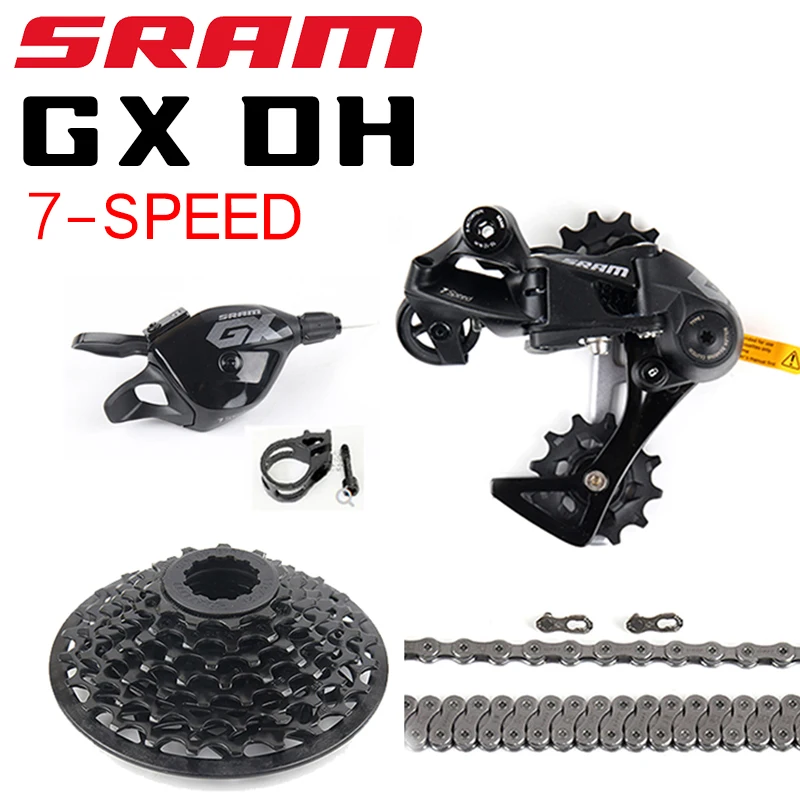 

SRAM GX DH горный комплект 1X7 7 скоростей горный велосипед групповой снаряжение задний переключатель передач 11-25T кассета свободное колесо велосипедный аксессуар