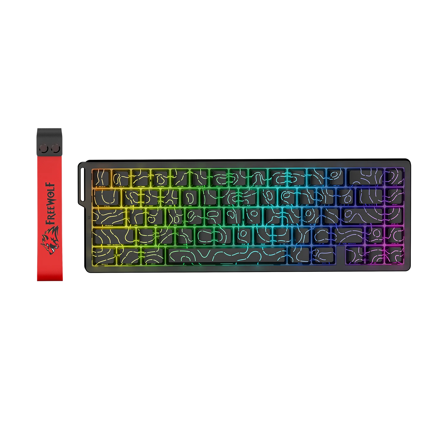 FREEWOLF F68PRO 8K RGB Mechanical Keyboard ,Magnetic Switch,0.01mm