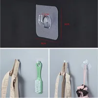 5-50PCS Wall Hooks Transparent Strong Self Adhesive Key Towel Door Wall Hanger Hanging Kitchen Bathroom Accessories Hooks 3