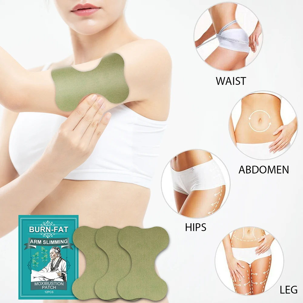 Body Repairing Patches 12pcs Extra Strong Fat Burning Warm Moxibustion Hot Compress