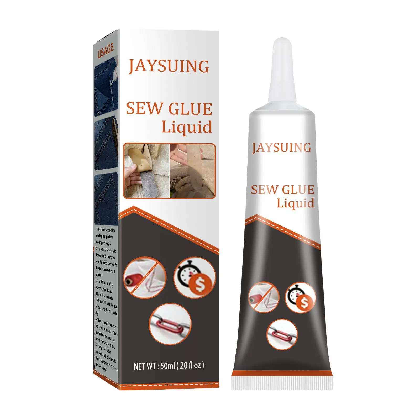 FreeShippingJaysuing50mlLiquidInstantFabricSewGlueLeatherSew