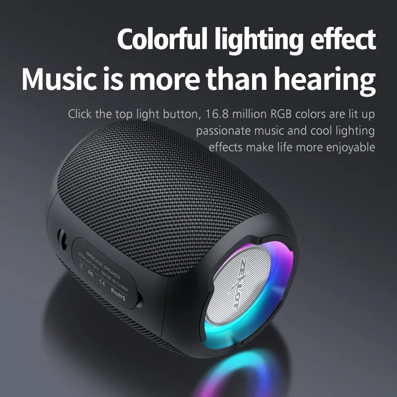 Coluna sem Fio Bluetooth à Prova Zealot Mini Coluna Portátil Dhifi Água Alta Fidelidade Lossless Som Qualidade Estéreo Subwoofer Altifalante S53 - Image 3