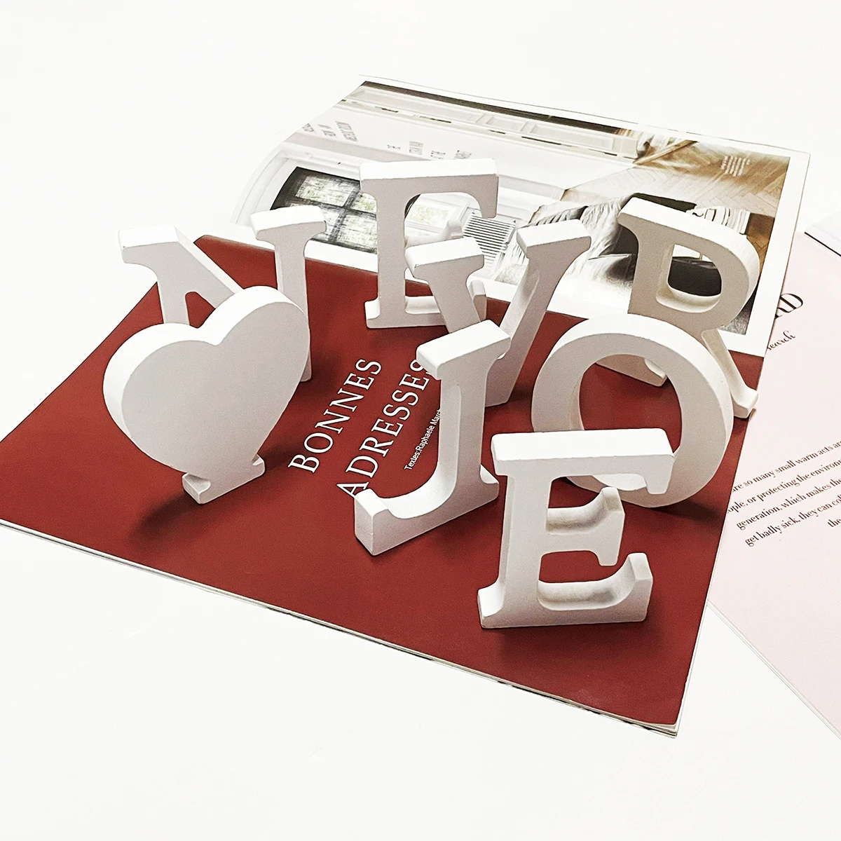 Letras grandes de madera 8cm Letras decorativas de madera Personalizado  blanco DIY Letras mayúsculas