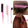 3pcs Hair Styling Comb Set Teasing Hair Brush Triple Teasing Comb Rat Tail Combs Edge Brush Hair Tail Tools Braid Tool Loop 2