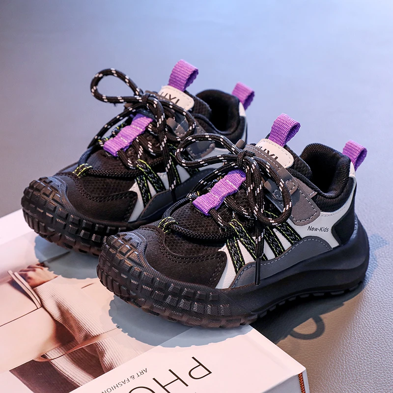 Kids Mesh Basketball Shoes Chunky Sneakers for School and Sports