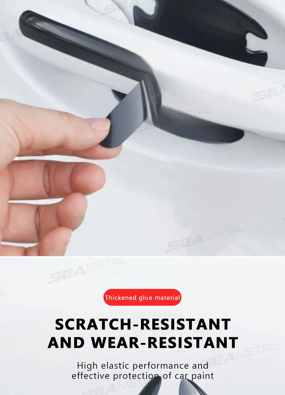 Car Door Handle Protective Sticker Wear Resistant Scratch Resistant Black Protec