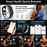 Nouveau bracelet intelligent sans écran, moniteur de santé ECG+PPG, fréquence cardiaque, pression artérielle, étanche 3ATM, montre connectée de sport 2