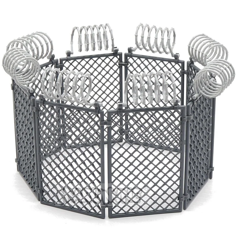 MARUMINE 60PCS MOC Military Building Blocks Penitentiary Set Police Bricks Accessories Protective Net Wire Mesh Wall Isolation