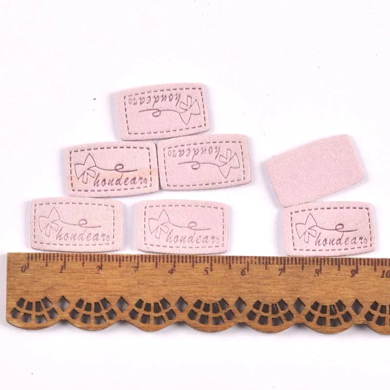 20個ミックスカラー手紙弓エンボス加工綿ネルラベルdiy手作りの工芸品