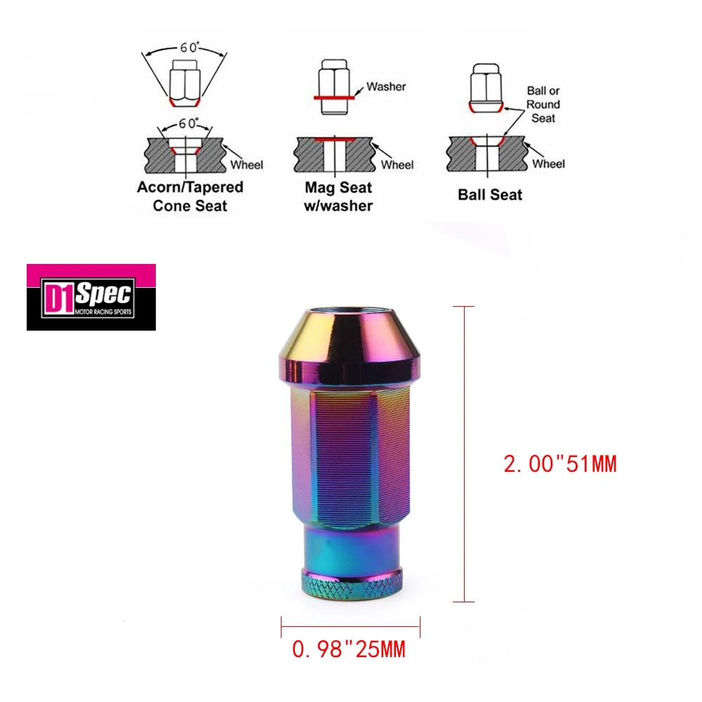 D1 Spec Jdm Racing Wheel Lug Nuts For Nissan Subaru Suzuki Car Accessories