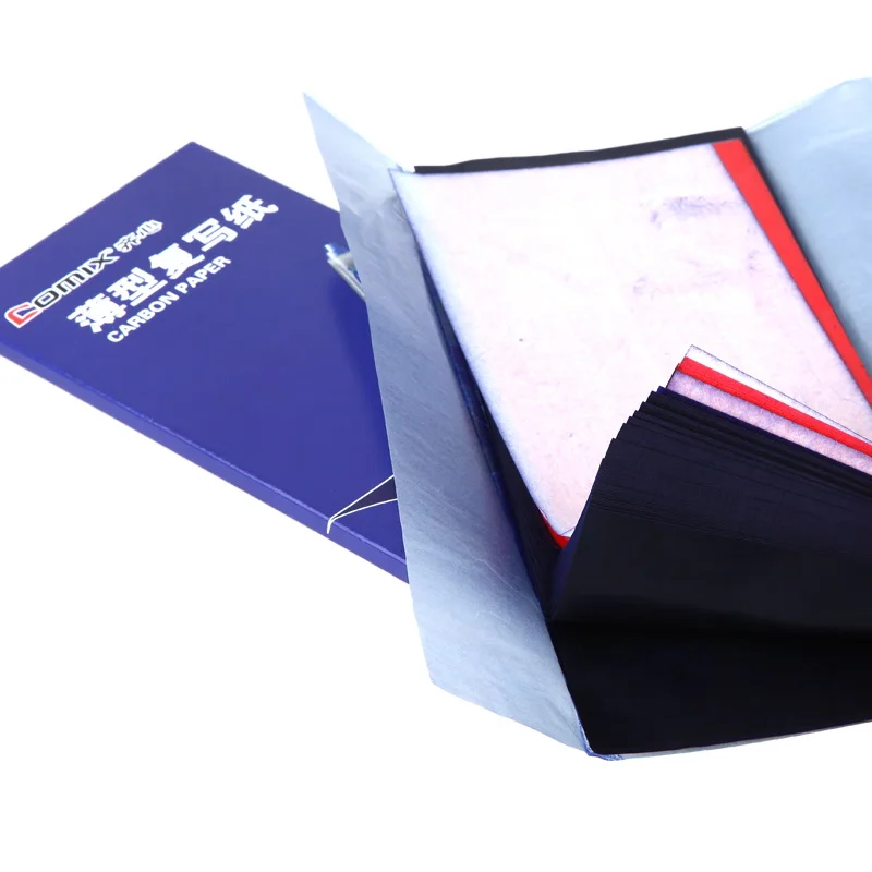 38K Carbon Paper Blue Double-Sided Thin Carbon Paper 100pcs 220x85mm For Accounting And Finance Transfer Office Stationery