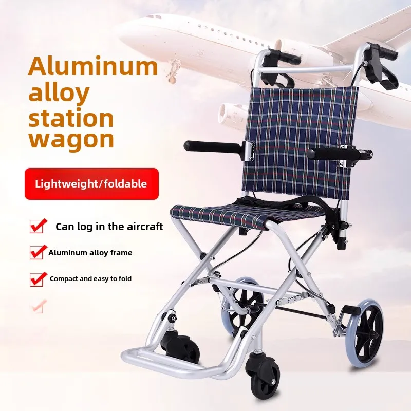 Mini Shopping Cart for Elderly Handcart Climb Walking Stick Airplane Wheelchair Wheels, Foldable Lightweight Walkers for Elderly