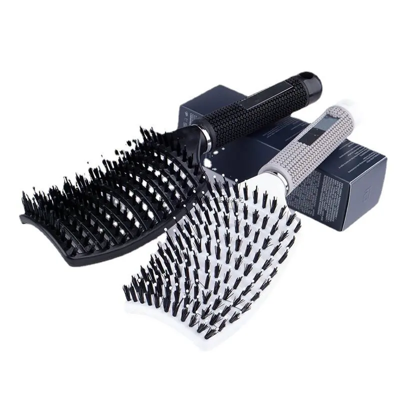 

New Black Scalp Massage Comb Hairbrush Bristle Nylon Men Boy Wet Curly Detangle Hair Brush for Salon Hairdressing Styling Tools