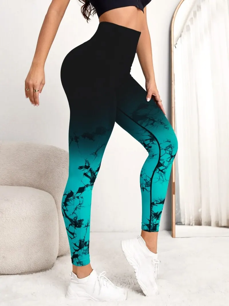 Yoga Pants Women Seamless Leggings Push Up Sports Fitness Joggings High Waist Gym Workout Scrunch Tie Dye Running Leggings 5