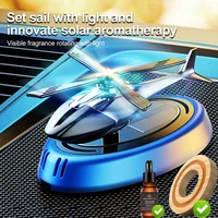 Solar Powered Rotation Helicopter Solar Aromatherapy Car Air Freshener Alloy+ABS Wooden Fragrance Auto Aroma Diffuser 1