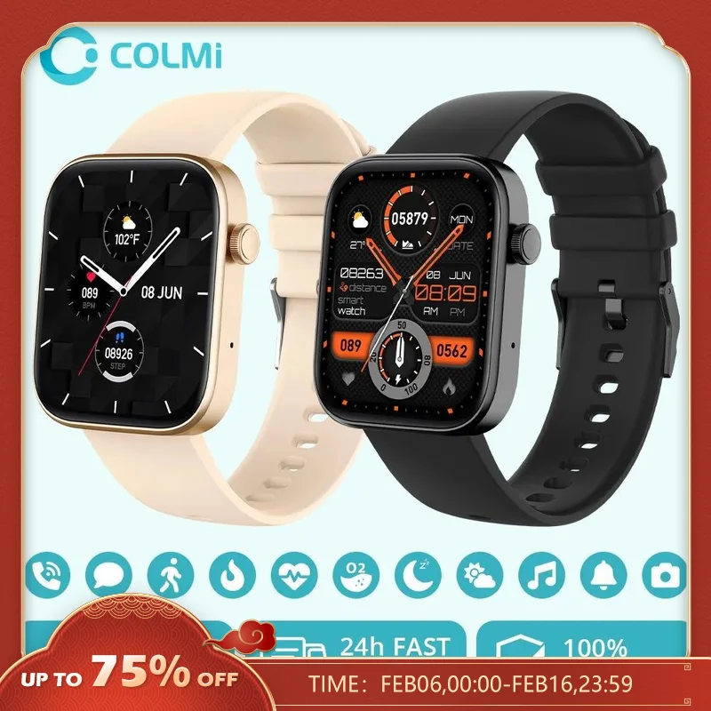 COLMI P71 Voice Calling Smartwatch Men Health Monitoring IP68 Waterproof Smart Notifications Voice Assistant Smart Watch Women