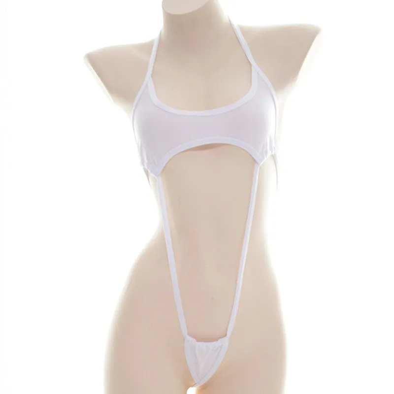 Women Lingerie Kawaii Cosplay Cow Print Mini Backless One Piece Micro Bikini Jumpsuit