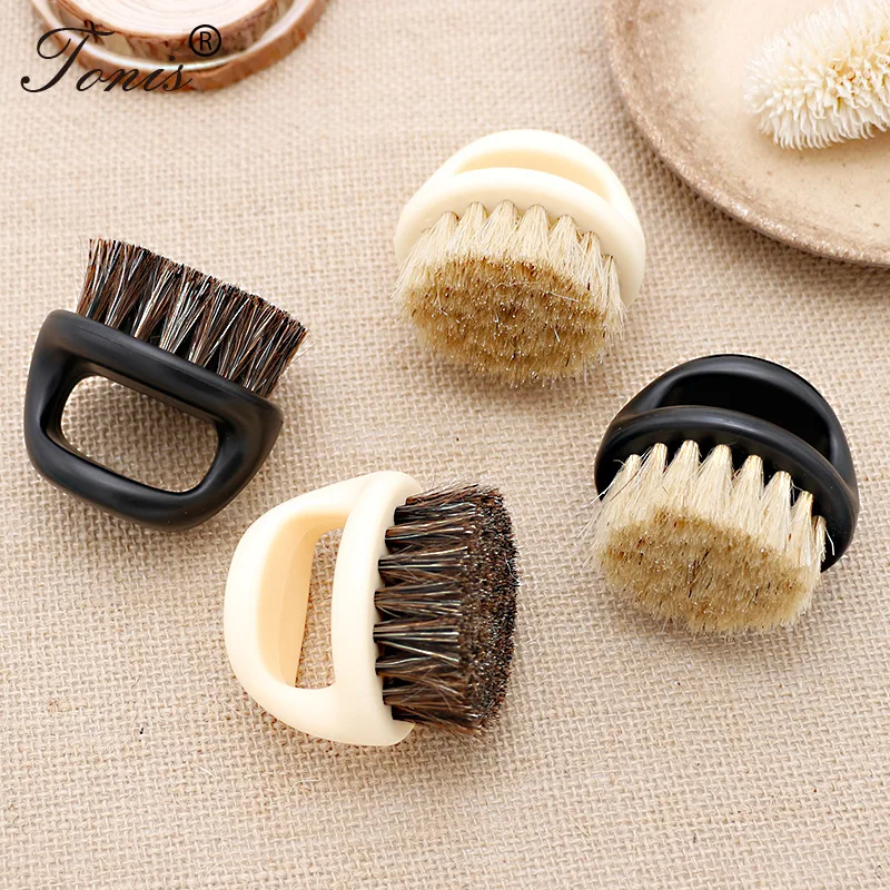 1 Pcs Ring Design Horse Bristle Men Shaving Brush Plastic Portable