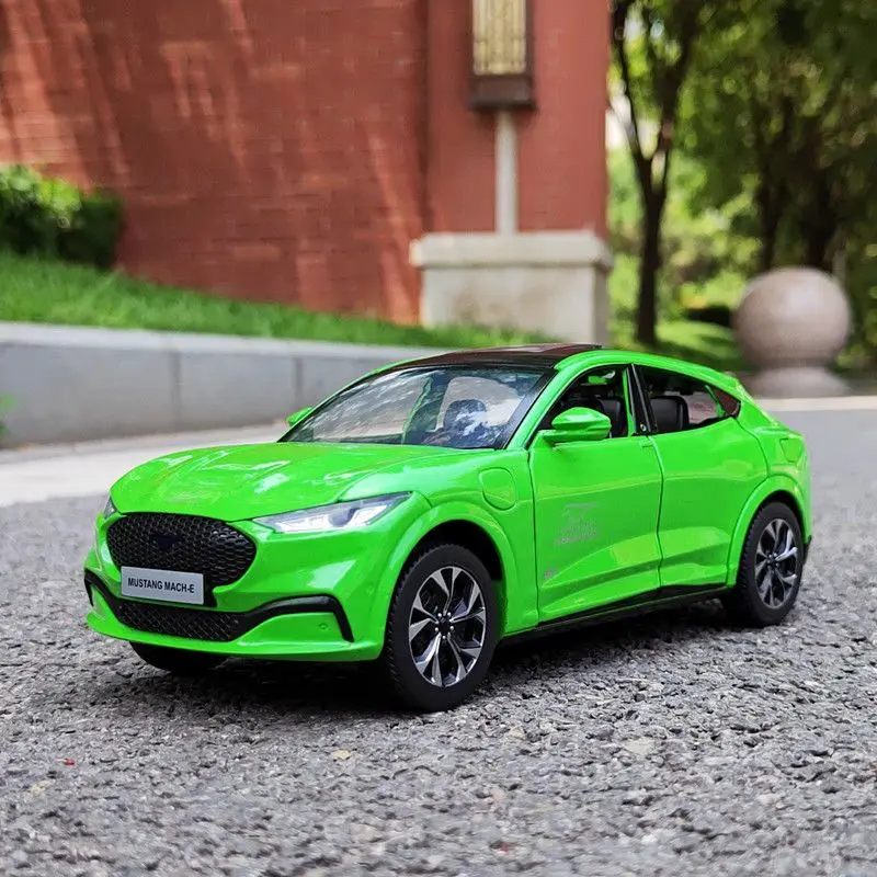 1:24 Ford Mustang Electric Horse Mach-E Alloy Sports Car Model Diecast Metal New Energy Car Model Sound and Light Childrens Gift 3