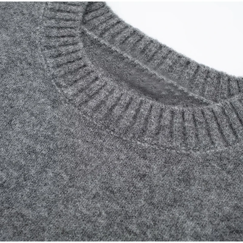 Casual Knitted O-neck Sweaters Women Retro Loose Solid Pullover Sweater Female Autumn Chic Elegant Street All-matching Tops