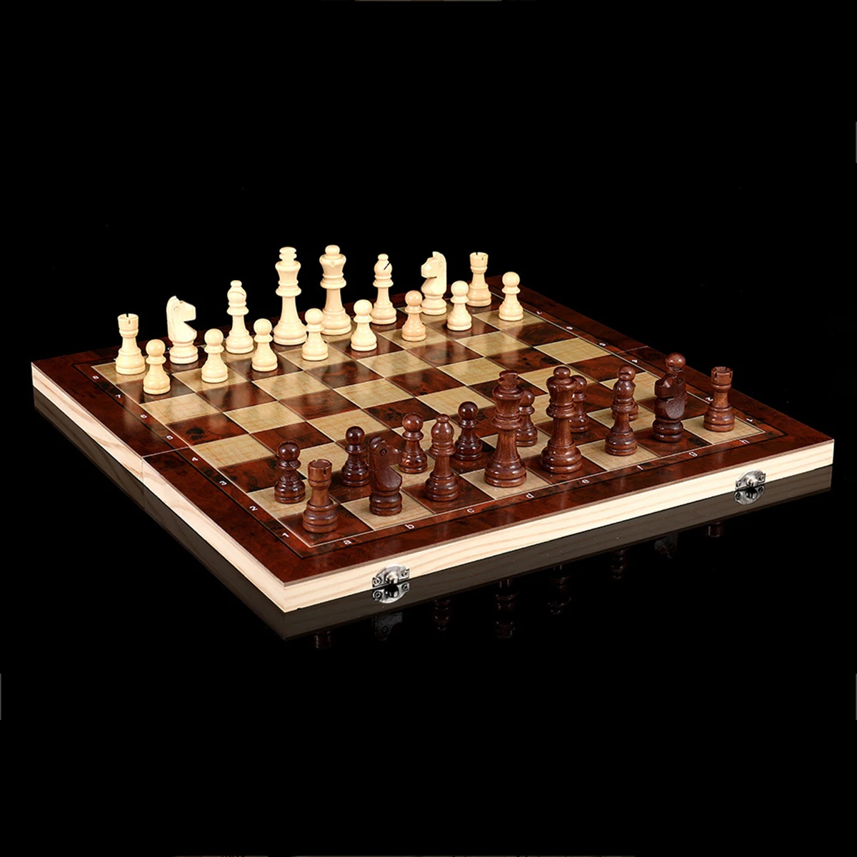 3 in 1 Folding Wooden Chess Board For Adults Chess Checkers Backgammon board game foldable chess board folding chess board
