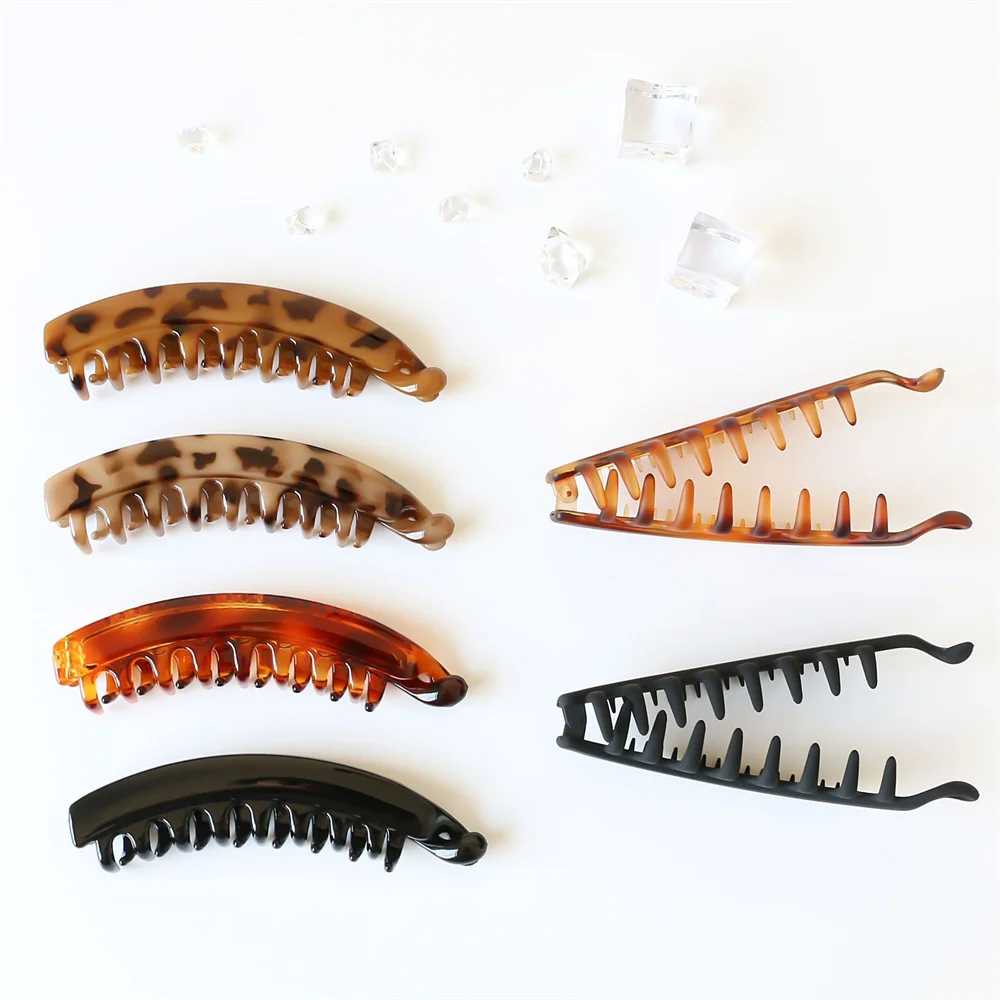 hair clips Frosted Solid Color Banana Clip Women's Hair Accessories Ponytail Barrettes Claws Hairpins