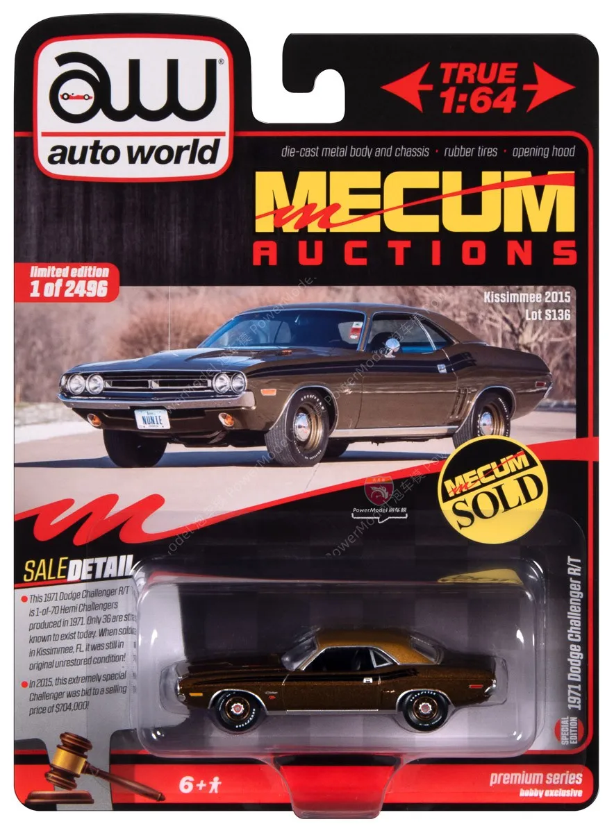 AW auto world  1:64 Dodge challenger SRT demon ford mustang  351 diecast alloy car model 4