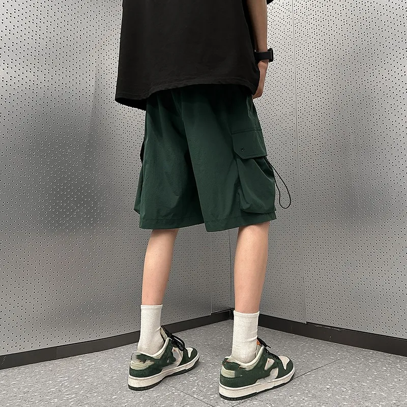Men's Shorts Japanese Style Hip Hop Streetwear Wide Knee Length Cargo Pants  New Summer Big Size Male Trunks
