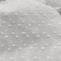 Embroidery Lace 100% Cotton Fabric Water Soluble Hollow Flower Sewing For Girl Dress Garment DIY Curtain Scarf Material 4