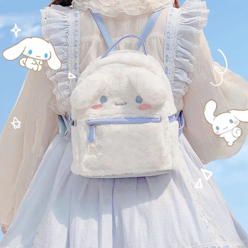 

Sanrio Cinnamoroll My Melody Plush Backpack Kawaii Girl Backpack Anime Cute Plushie Dog Cartoon Lolita Plush Bag Toy Birthday