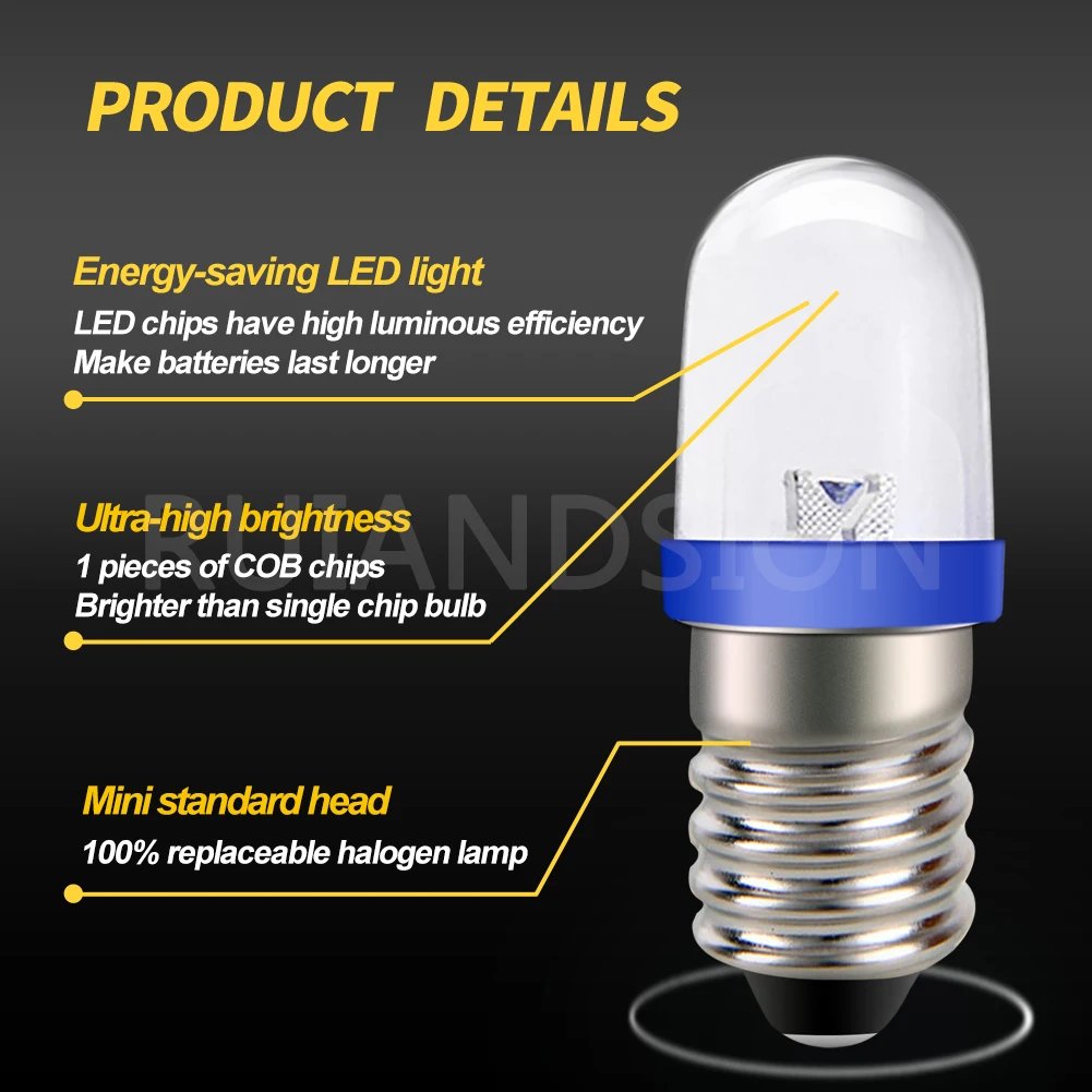 RUIANDSION E10 AC 220V Blue LED Bulb Warning Lights Mechanical Indicator Decorative Mini Work Lamps Outdoor lamp led lights led bulbs