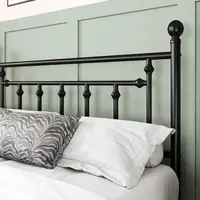 14 Inch Queen Metal Bed Frame with Vintage Headboard, Footboard, Underbed Storage, No Box Spring Needed, Easy Assembly, Black 4