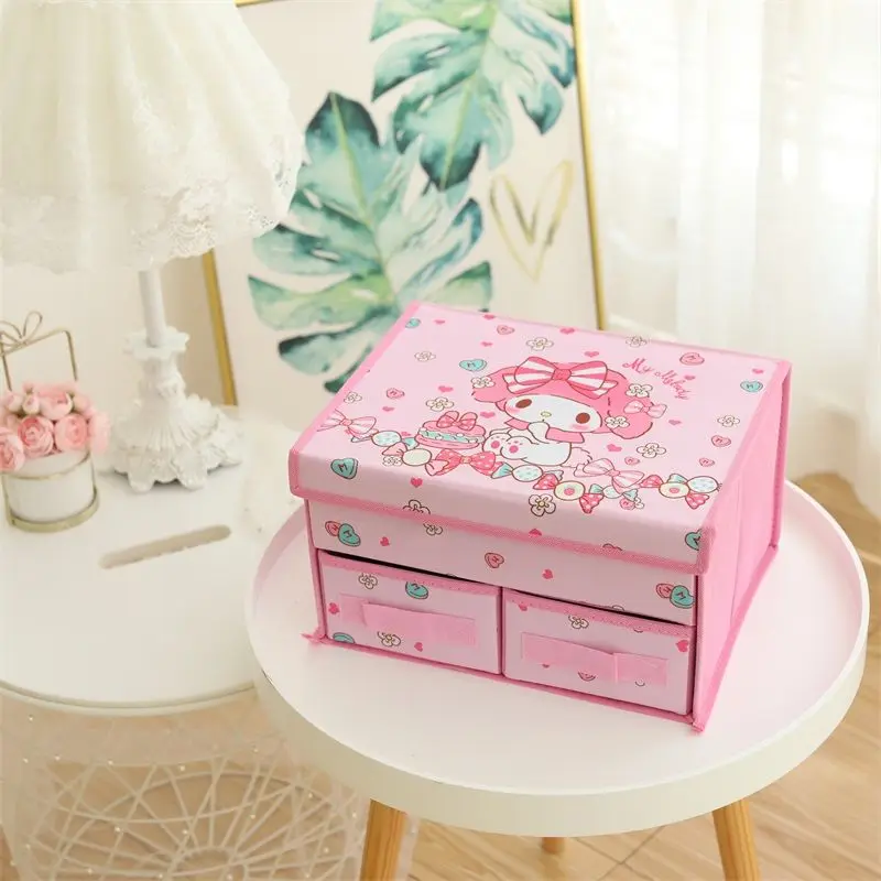 Sanrio Heart Drawer Bra Storage Box Fabric Organizing Box Foldable Storage Box Bra Socks With Cover 2