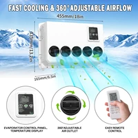 Treeligo 12V Nouvelle unité de climatisation électrique split pour voiture/camping-car, climatiseur 12V universel à refroidissement rapide, haut débit d'air, installation horizontale pour camping-car, camion, tracteurs, fourgonnette, motorhome, caravane 6