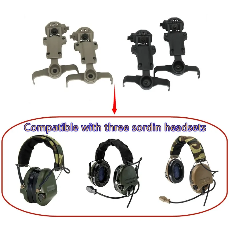 Tactical Headset Helmet ARC Rail Adapter Headset Mount Kit for MSA SORDIN/TAC-SKY Z.TAC SORDIN Shooting Tactical Headset