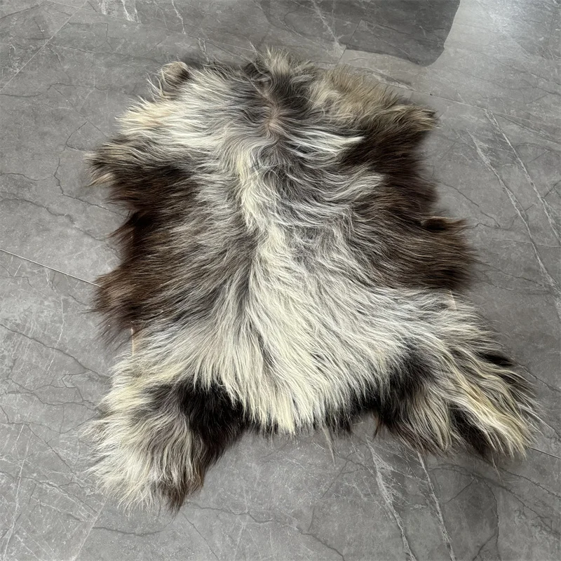 Natural Grey Color Long Hair Goat Pelts for Floor Rugs